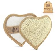🧽 2-pack of premium heart shaped loofah pads - exfoliating body scrubber with natural egyptian shower loufa sponge for effective cleaning, not just soap spreading logo
