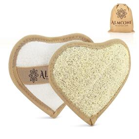 img 4 attached to 🧽 2-Pack of Premium Heart Shaped Loofah Pads - Exfoliating Body Scrubber with Natural Egyptian Shower Loufa Sponge for Effective Cleaning, Not Just Soap Spreading