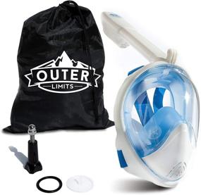 img 4 attached to Outer Limits Full Face Snorkel Mask Adult - Enhanced Visibility and Breathability with Carrying Bag. Experience Unobstructed Panoramic Views and Easy Breathing. Longer Snorkel and GoPro Compatible Gear Included.