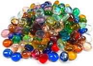 🔮 magnificent meschett: 50pcs mini glass gems - colorful mancala stones for vibrant home decor, craft projects, and vase filling (0.5"~0.7") logo