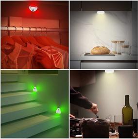 img 1 attached to LUXSWAY LED Puck Light: Colorful Remote-Controlled Spot Light for Kitchen Cabinets 🔦 - Battery Operated & 180° Rotatable, 2 Operating Modes - Under Stick-on 1Pack