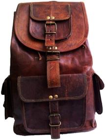 img 4 attached to 🎒 Genuine Leather Rucksack Backpack by Jaald