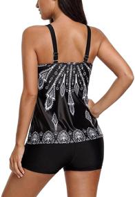 img 2 attached to Blugibedramsh Tankini Swimsuits Swimwear Boyshort Women's Clothing for Swimsuits & Cover Ups