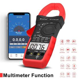 img 2 attached to 🔧 HOLDPEAK HP-570C-APP Digital Clamp Multimeter with Bluetooth Connectivity for Amp Ohm Testing, 4000 Count AC/DC Voltage, Current, Resistance, Diode Testing, Temperature, Capacitance (Red)