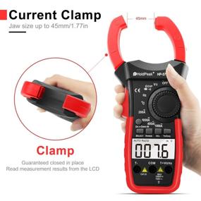 img 1 attached to 🔧 HOLDPEAK HP-570C-APP Digital Clamp Multimeter with Bluetooth Connectivity for Amp Ohm Testing, 4000 Count AC/DC Voltage, Current, Resistance, Diode Testing, Temperature, Capacitance (Red)