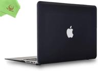 ueswill macbook air 13 inch case - black hard shell cover for model a1466/a1369 (2008-2017) + microfibre cleaning cloth logo