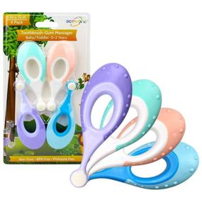 img 1 attached to 🦷 Ecovona - Training Baby Toothbrush for Infants & Toddlers (4 Pack) – Soft Bristles, Teething Handle, BPA Free, Easy to Clean