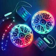 🌈 13ft battery powered led strip lights: color changing rgb, remote control, portable for tv, bedroom, kitchen, party decor логотип