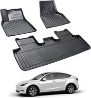 🚘 прочные и гибкие 3d накладные коврики для пола для tesla model y: необходимая защита для вашего автомобиля логотип