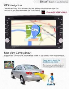 img 2 attached to 🚗 EINCAR Double 2 Din Car Stereo Touchscreen Car Radio with GPS Navigation, DVD Player, Bluetooth, and Rear Camera Input