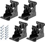 🔧 folding brackets set of 4 - adjustable 0-90 degree lock extension supports for table, bed, leg - bronze steel foldable hinge hardware with screws (0-90 degrees, bronze) logo