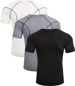 img 2 attached to 💪 COOFANDY 3 Pack Men's Quick Dry Compression T-Shirt for Gym Workout, Short Sleeve Athletic Shirt