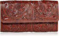 mauzari geneva womens tooled leather women's handbags & wallets logo