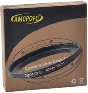 49mm to 58mm step-up ring filter adapter: compatible with all brands of 49mm lens & 58mm uv, nd, cpl filters logo
