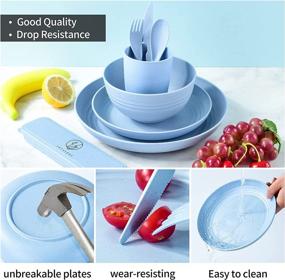 img 1 attached to 🌍 Dinnerware Revolution: Unbreakable, Eco-Friendly Dishwasher Tableware