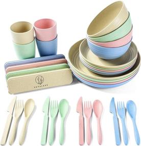 img 4 attached to 🌍 Dinnerware Revolution: Unbreakable, Eco-Friendly Dishwasher Tableware