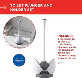 img 1 attached to 🚽 Clorox Toilet Plunger with Convenient Hideaway Storage Caddy, 16.5” x 6.5” x 6.5”, Base Included, Gray/White