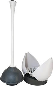 img 2 attached to 🚽 Clorox Toilet Plunger with Convenient Hideaway Storage Caddy, 16.5” x 6.5” x 6.5”, Base Included, Gray/White