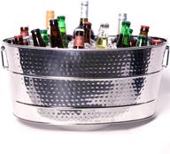 🍻 brekx aspen 25-quart heavy-duty stainless steel beverage tub - large metal ice and drink bucket for party - stainless steel beverage tub for parties logo