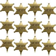 bronze metal sheriff badge for western cowboy 🤠 costume & party favors - pack of 12 toy badges логотип