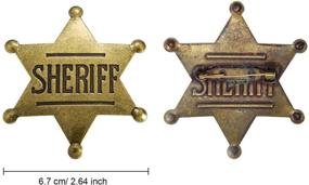 img 3 attached to Bronze Metal Sheriff Badge for Western Cowboy 🤠 Costume & Party Favors - Pack of 12 Toy Badges