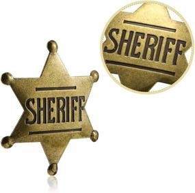 img 2 attached to Bronze Metal Sheriff Badge for Western Cowboy 🤠 Costume & Party Favors - Pack of 12 Toy Badges