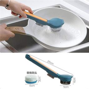 img 3 attached to 🧽 Versatile Cleaning Brush Set: Kitchen Scrub Dish Brush with Handle & Sink Brush Combo