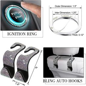 img 1 attached to 💎 Bling Car Accessories Set for Women: Car Phone Holder Mount, Dual USB Car Charger, Coasters, Auto Hooks, Glasses Holders (AB Color)