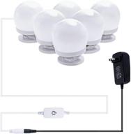 aiboo hollywood led vanity mirror lights kit with 6 natural bulbs and dimmer for makeup and dressing table - plug in adapter included (mirror not included) logo
