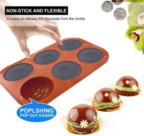 img 3 attached to 🎂 6-Cavity Semi-Silicone Mold: Perfect for Cake, Jelly, Pudding, and Dome Mousse - Round Hemispherical Chocolate Bomb Mold (2Pcs)