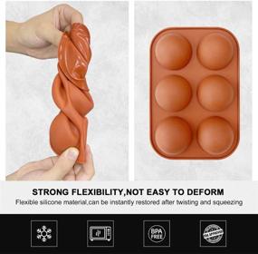 img 2 attached to 🎂 6-Cavity Semi-Silicone Mold: Perfect for Cake, Jelly, Pudding, and Dome Mousse - Round Hemispherical Chocolate Bomb Mold (2Pcs)