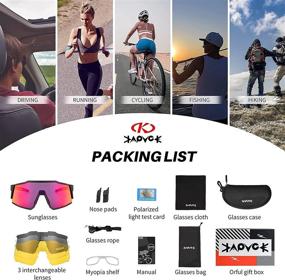 img 1 attached to 🕶️ KAPVOE Polarized Cycling Glasses: The Ultimate TR90 Sports Sunglasses with Interchangeable Lenses for Men and Women, Perfect for Running and Cycling