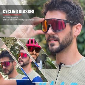 img 3 attached to 🕶️ KAPVOE Polarized Cycling Glasses: The Ultimate TR90 Sports Sunglasses with Interchangeable Lenses for Men and Women, Perfect for Running and Cycling