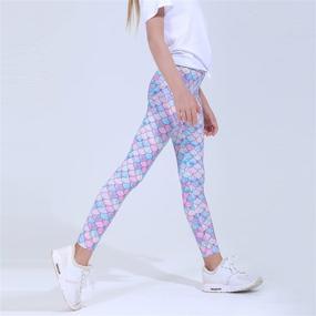 img 1 attached to 🧜 Quedoris 3 Pack Printed Mermaid Leggings: Stylish Girls' Clothing for Leggings