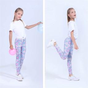 img 2 attached to 🧜 Quedoris 3 Pack Printed Mermaid Leggings: Stylish Girls' Clothing for Leggings