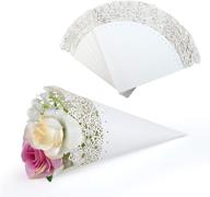 enhance your wedding party with gwhole 100 pcs flower confetti petal cones in elegant white logo