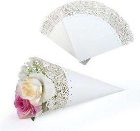 img 4 attached to Enhance Your Wedding Party with GWHOLE 100 Pcs Flower Confetti Petal Cones in Elegant White