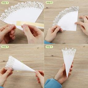 img 2 attached to Enhance Your Wedding Party with GWHOLE 100 Pcs Flower Confetti Petal Cones in Elegant White