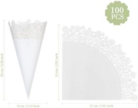 img 3 attached to Enhance Your Wedding Party with GWHOLE 100 Pcs Flower Confetti Petal Cones in Elegant White