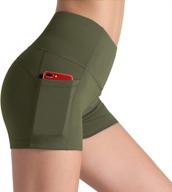 the gym people compression short yoga shorts women: lightweight fitness shorts with pockets for running & yoga логотип