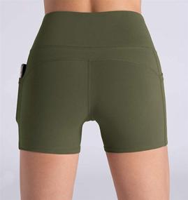 img 1 attached to The Gym People Compression Short Yoga Shorts Women: Lightweight Fitness Shorts with Pockets for Running & Yoga