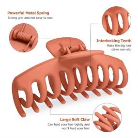 img 3 attached to 7 шт. заколок для волос - 4,3" и 5,1" Антискользящие, модные большие заколки для волос для женщин и девочек - большие, очень крепкие для толстых и тонких волос.
