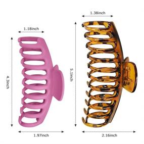 img 1 attached to 7 шт. заколок для волос - 4,3" и 5,1" Антискользящие, модные большие заколки для волос для женщин и девочек - большие, очень крепкие для толстых и тонких волос.