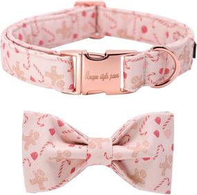 img 4 attached to 🐾 Stylish Dog Collar with Unique Paws Design, Pet Collar with Bow Tie - Perfect Gift for Girl or Boy Dogs, Adjustable Collar for Dogs of All Sizes