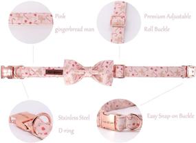 img 3 attached to 🐾 Stylish Dog Collar with Unique Paws Design, Pet Collar with Bow Tie - Perfect Gift for Girl or Boy Dogs, Adjustable Collar for Dogs of All Sizes