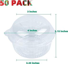 img 3 attached to 📦 Pack of 50 Single Individual Cupcake Boxes - Disposable Clear Plastic Dome Cupcake Containers for Sandwiches, Hamburgers, Fruit Salad - Perfect Party Favor, Stackable Cake Holder, Muffin Case Cups Pod.