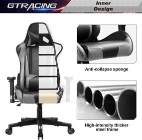 img 3 attached to 🎮 Enhance Your Gaming Experience with the GTRACING Gaming Chair - Gray