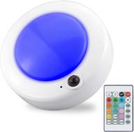 🔆 wireless ceiling light battery operated, rgb shower light with remote and timer, color changing bathroom light, dimmable led light for closet pantry hallway stairway cabinet counter логотип