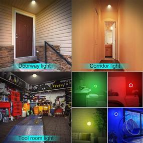 img 1 attached to 🔆 Wireless Ceiling Light Battery Operated, RGB Shower Light with Remote and Timer, Color Changing Bathroom Light, Dimmable LED Light for Closet Pantry Hallway Stairway Cabinet Counter