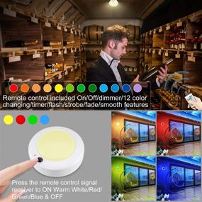 img 3 attached to 🔆 Wireless Ceiling Light Battery Operated, RGB Shower Light with Remote and Timer, Color Changing Bathroom Light, Dimmable LED Light for Closet Pantry Hallway Stairway Cabinet Counter